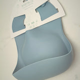 Σαλιάρα Σιλικόνης Dusty Blue με Θήκη Περισυλλογής