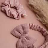 Dusty Pink Muslin Κορδέλα / Scrunchie