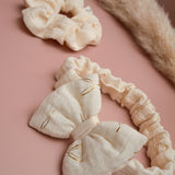 Gold Leaves Muslin Κορδέλα / Scrunchie