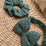 Green Dots Muslin Κορδέλα/Scrunchie