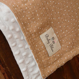 Beige Dots Minky Κουβερτούλα από Βαμβακερή Μουσελίνα