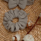 Grey Muslin Κορδέλα/Scrunchie