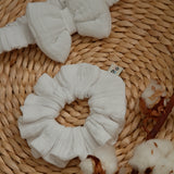 White Muslin Κορδέλα/Scrunchie